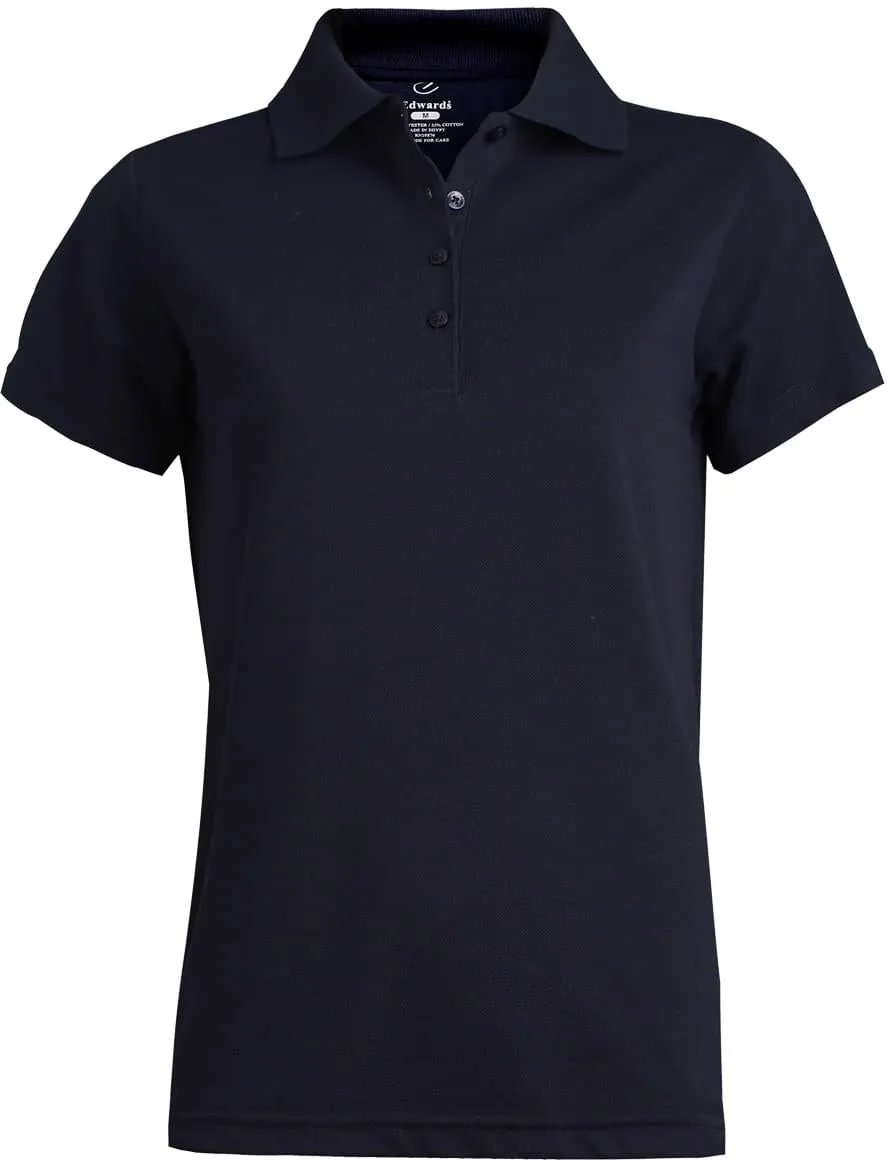 Edwards Ladies Blended Pique Short Sleeve Polo