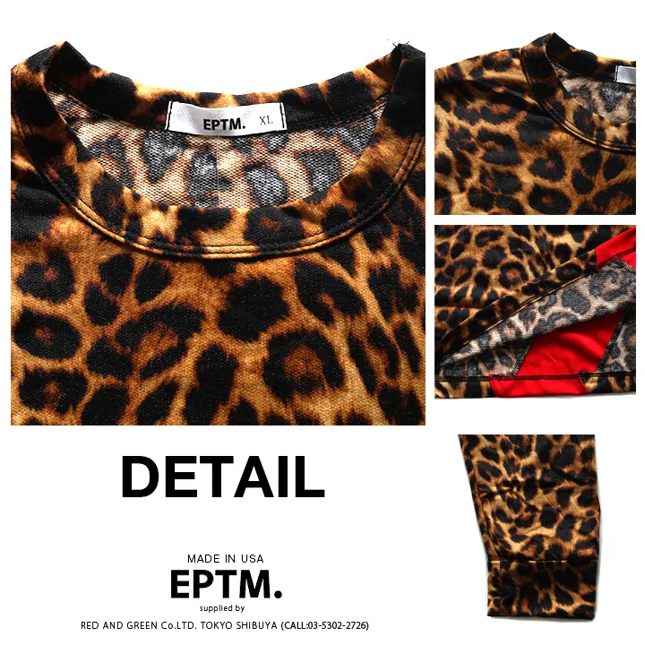 EPTM  |Crew Neck Pullovers Leopard Patterns Unisex Blended Fabrics