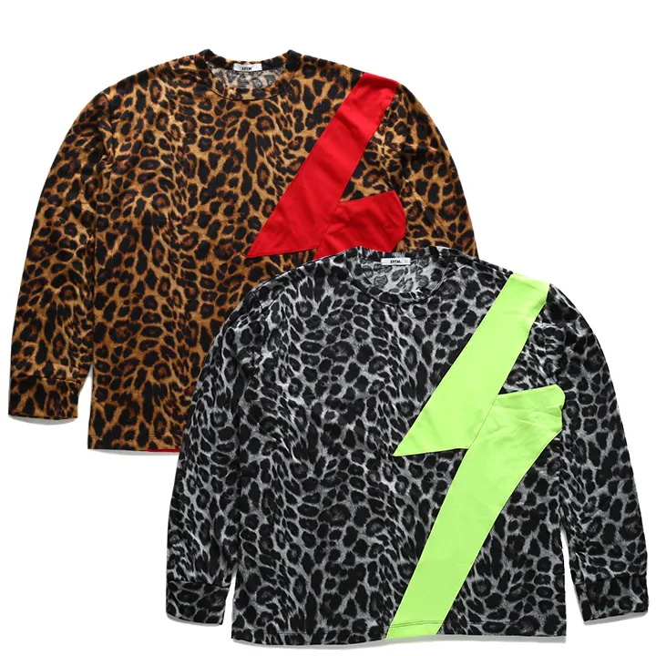 EPTM  |Crew Neck Pullovers Leopard Patterns Unisex Blended Fabrics