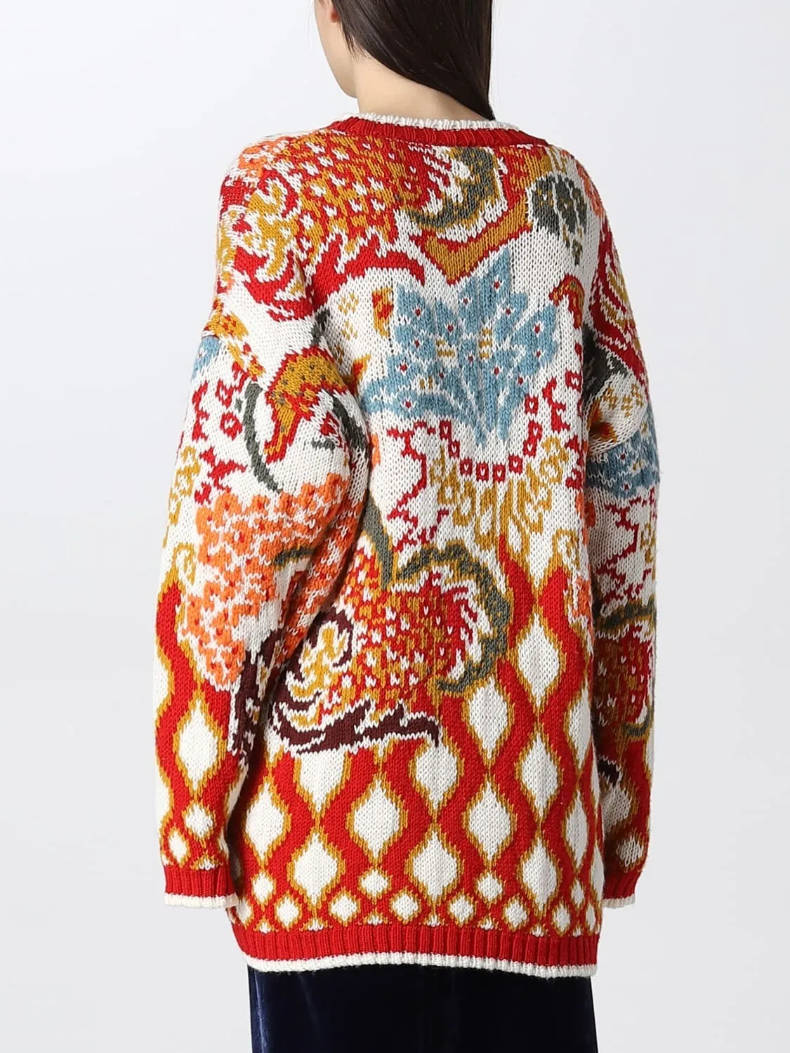 ETRO  |Casual Style Long Sleeves V-neck & Crew neck