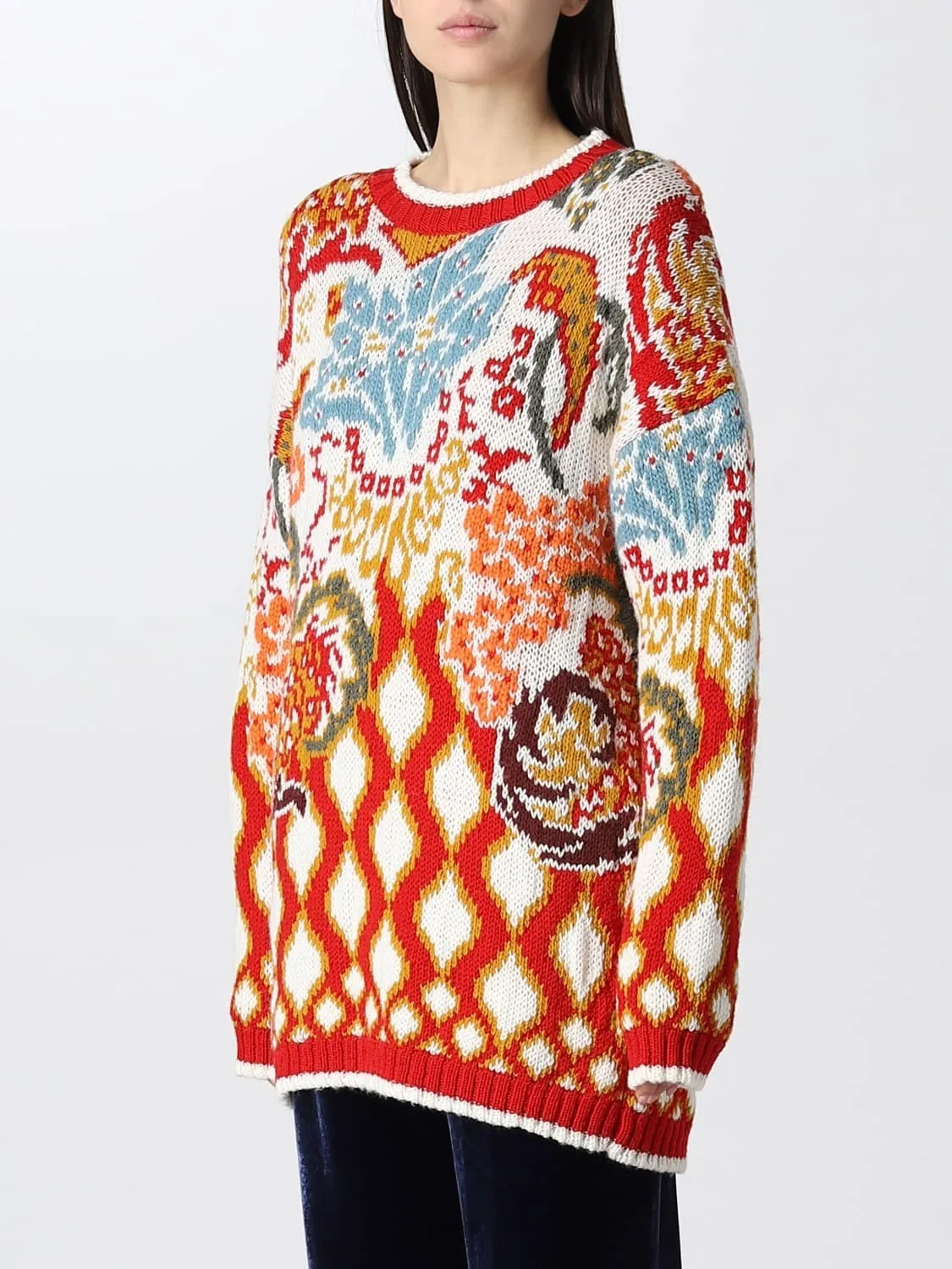 ETRO  |Casual Style Long Sleeves V-neck & Crew neck