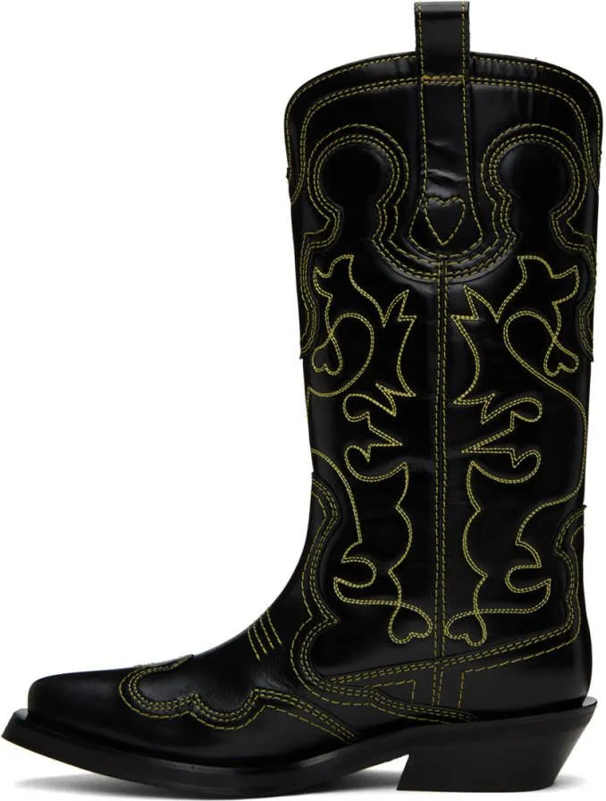 GANNI Black Western Boots