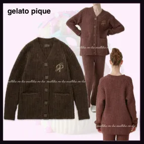 gelato pique  |Casual Style Long Sleeves Plain Logo Cardigans