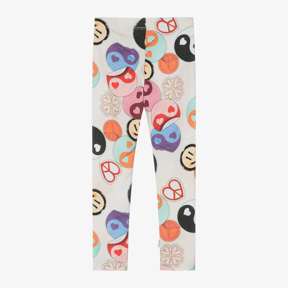 Girls Ivory Organic Cotton Leggings