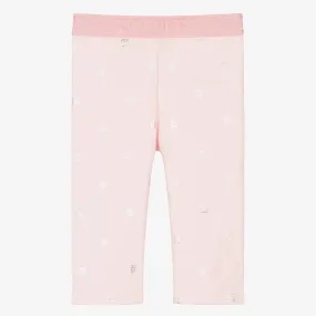 Girls Pink Logo Leggings