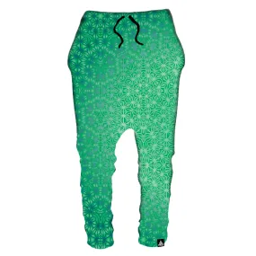 GREEN COSMIC STARGRID DROP PANTS