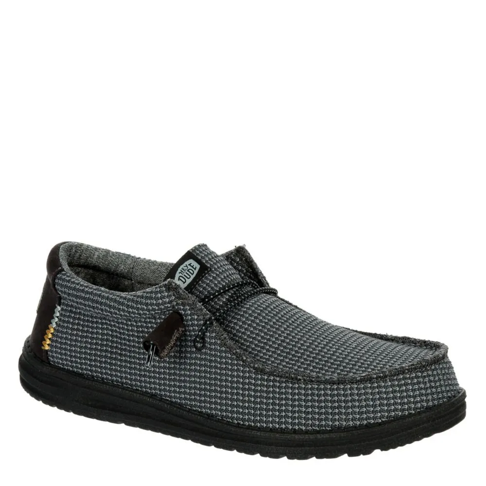 HEYDUDE  MENS WALLY KNIT SLIP ON SNEAKER