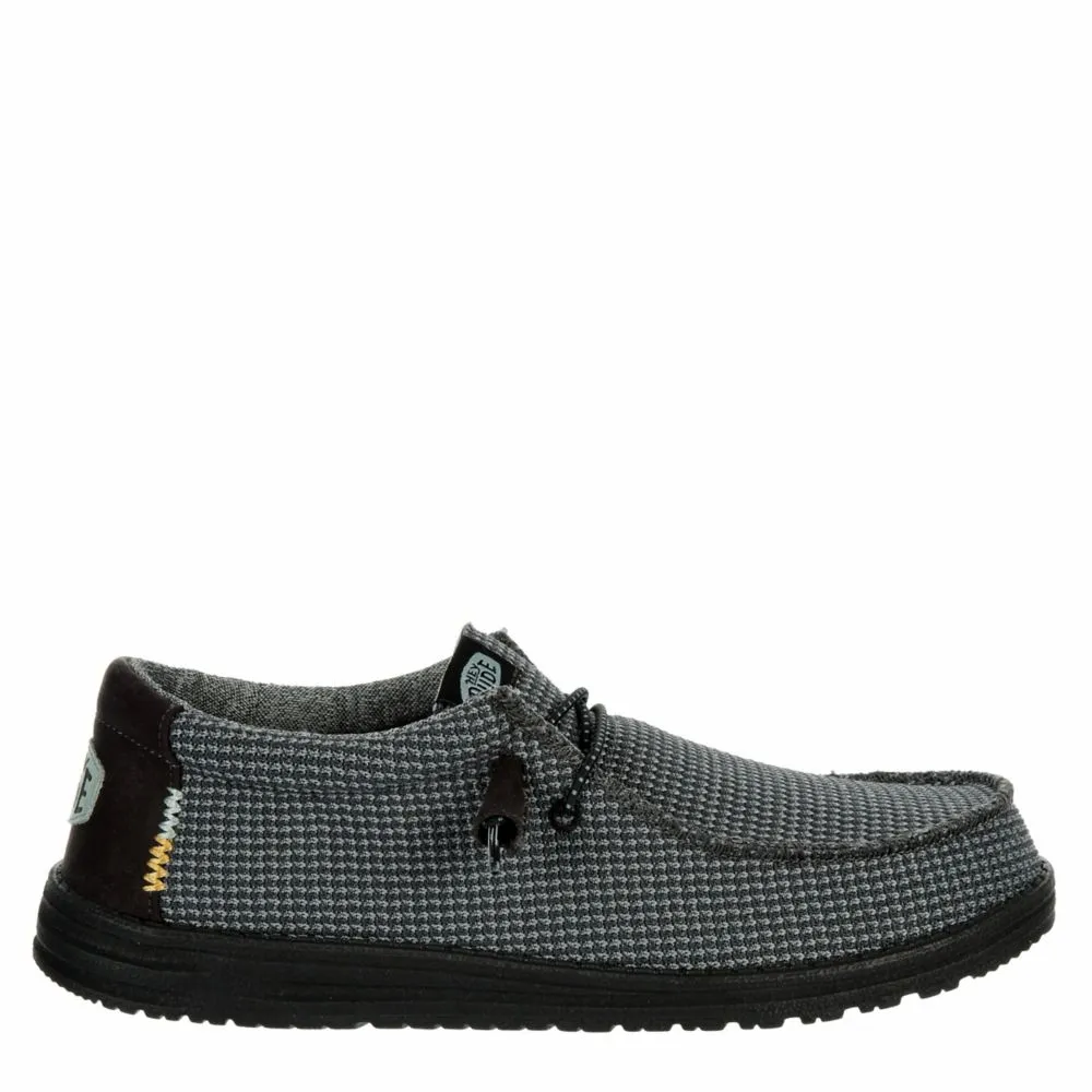 HEYDUDE  MENS WALLY KNIT SLIP ON SNEAKER