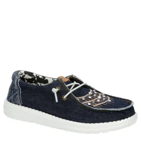 HEYDUDE  WOMENS WENDY DENIM SLIP ON SNEAKER