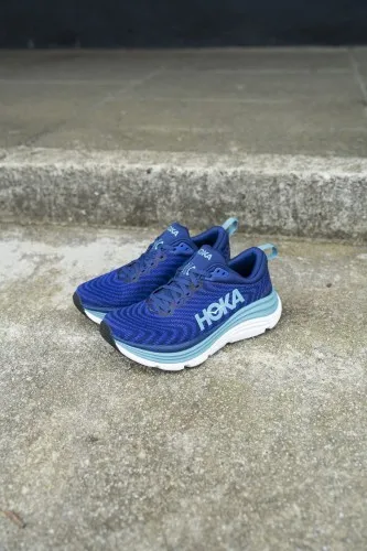 Hoka Gaviota 5 Bellwether Blue / Evening Sky  Forget what you thought you knew about stability shoes. The Gaviota 5’s new stabil