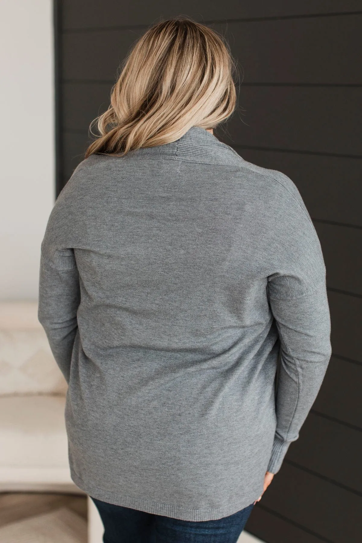 Holding On To Hope Knit Cardigan- Steel Grey