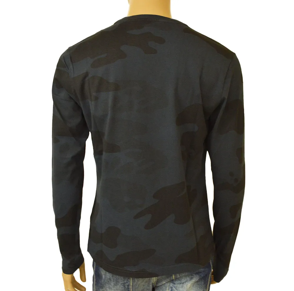 Hydrogen  |Crew Neck Pullovers Camouflage Fine Gauge Street Style