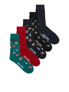 Jack & Jones 'JACXMAS' Christmas/ Xmas Sock (5-Pack)