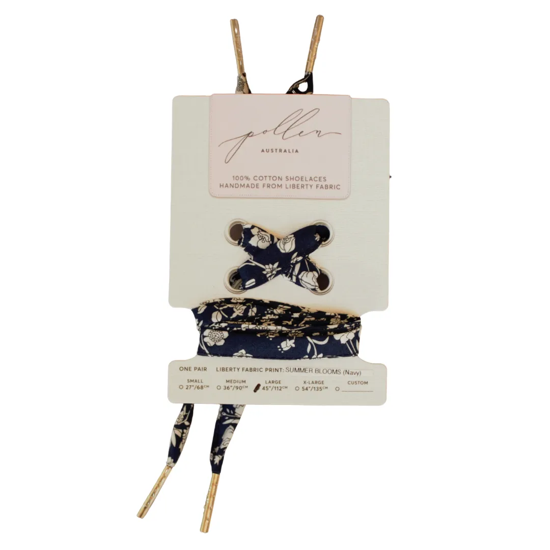 Liberty Laces - Summer Blooms - Navy and White