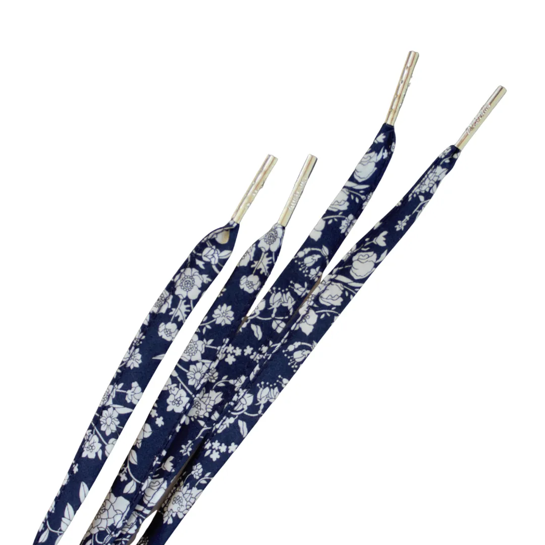 Liberty Laces - Summer Blooms - Navy and White