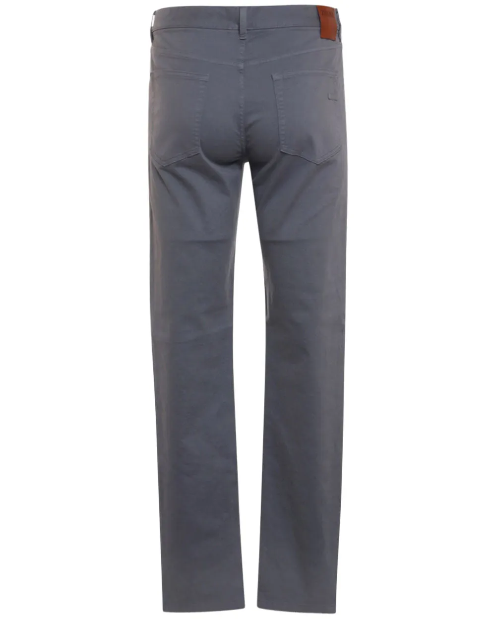 Light Grey Cotton Blend Stretch Gabardine Pant