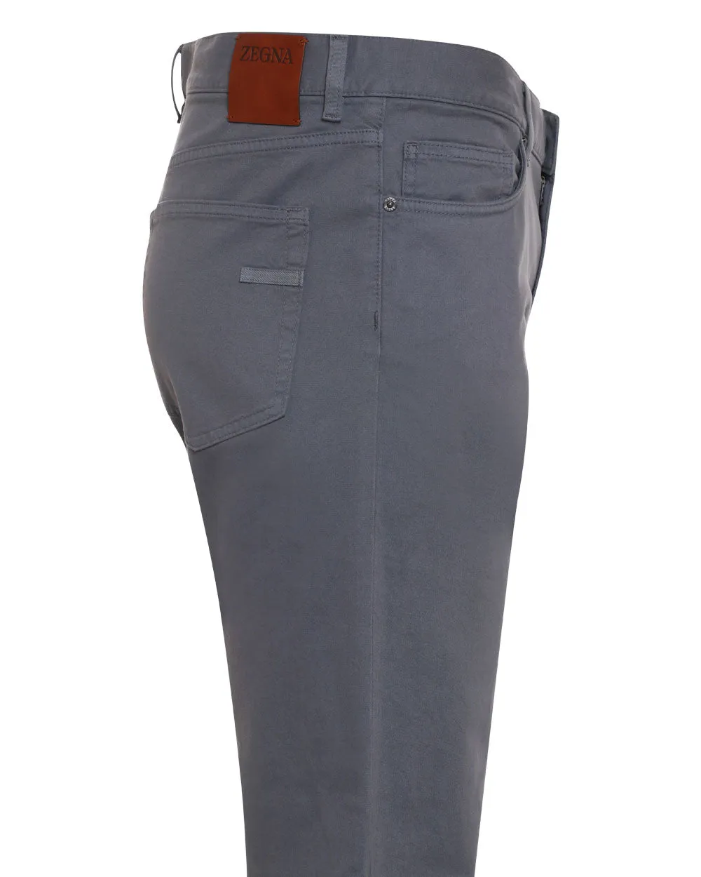 Light Grey Cotton Blend Stretch Gabardine Pant