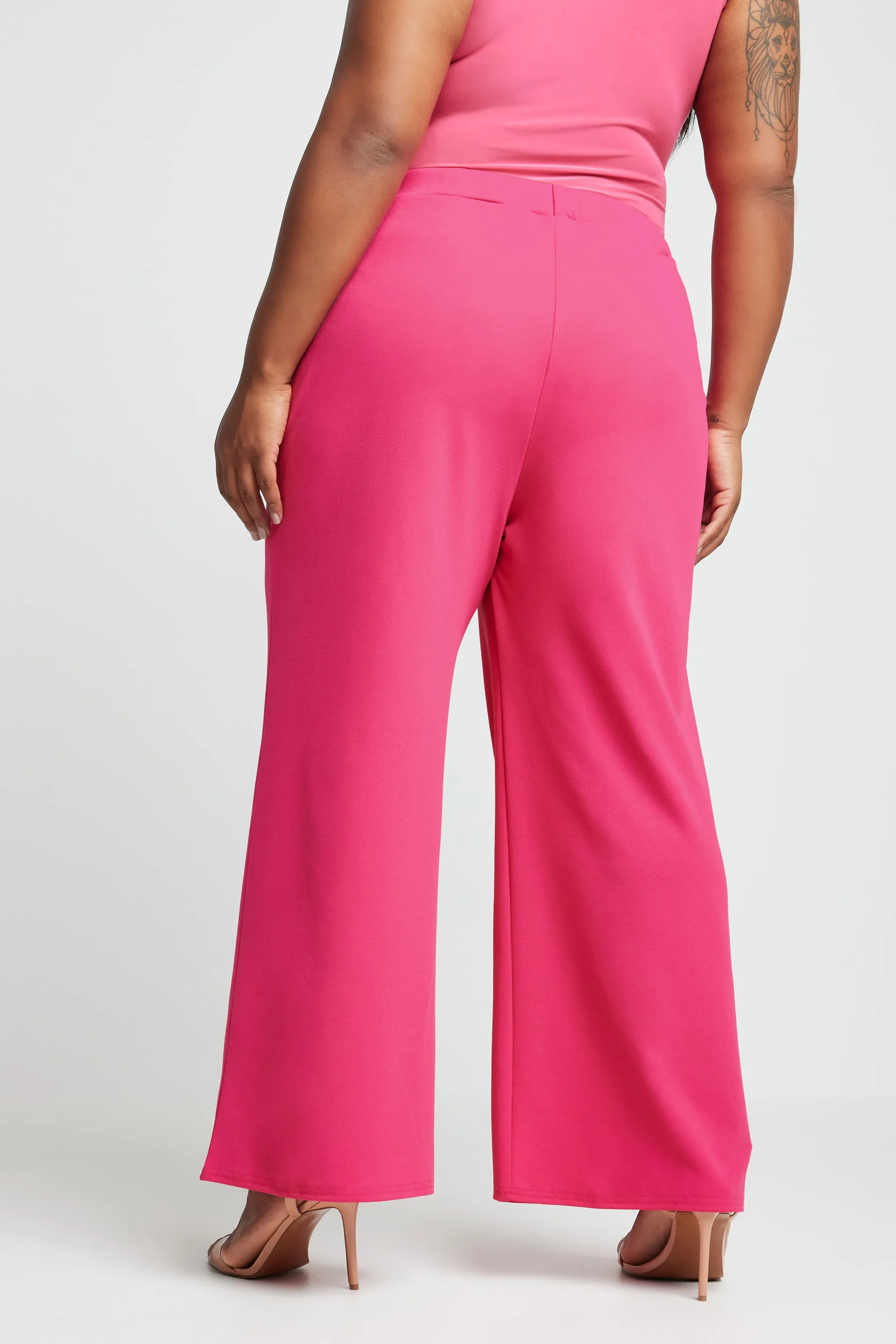 LIMITED COLLECTION Curve Pink Wide Leg Trousers