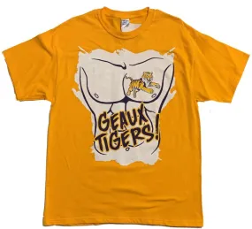 LSU Tigers M&O Knits Gold T-Shirt Geaux Tigers Logo (L)