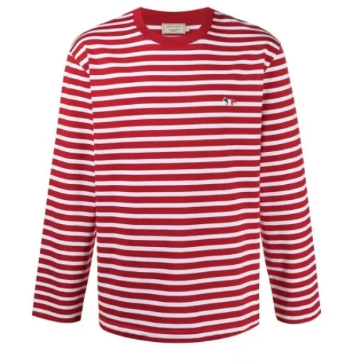 MAISON KITSUNE  |Crew Neck Pullovers Stripes Unisex Street Style U-Neck