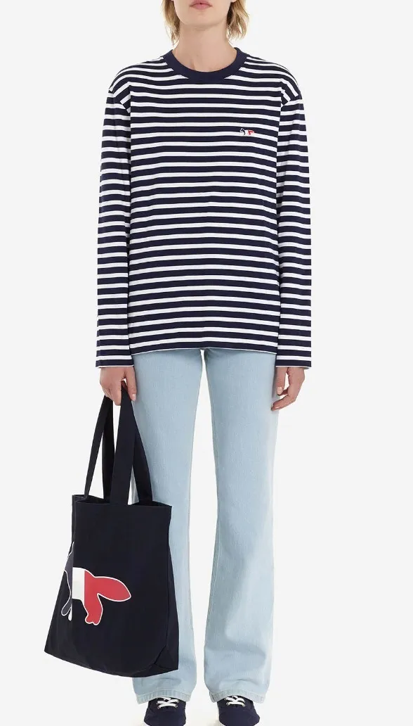 MAISON KITSUNE  |Crew Neck Pullovers Stripes Unisex Street Style U-Neck