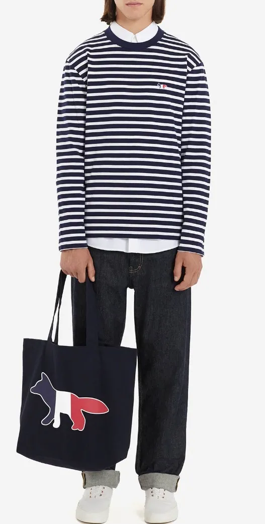 MAISON KITSUNE  |Crew Neck Pullovers Stripes Unisex Street Style U-Neck