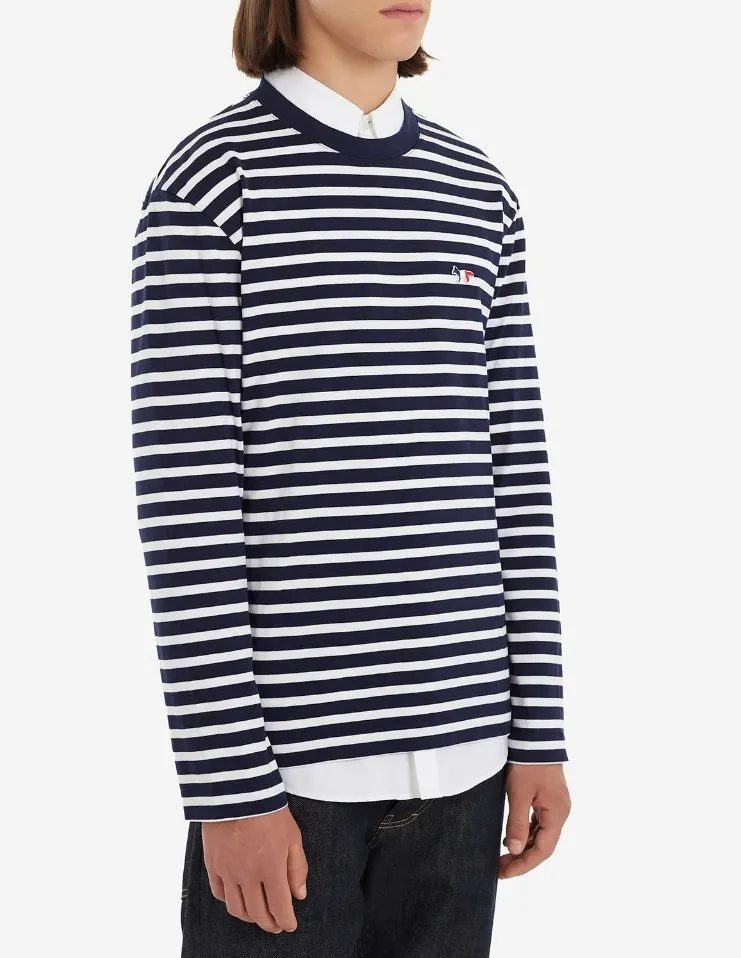 MAISON KITSUNE  |Crew Neck Pullovers Stripes Unisex Street Style U-Neck