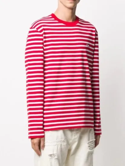 MAISON KITSUNE  |Crew Neck Pullovers Stripes Unisex Street Style U-Neck