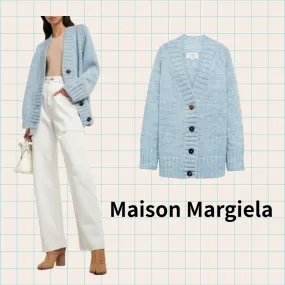 Maison Margiela  |Casual Style Wool Long Sleeves Cotton Office Style Cardigans