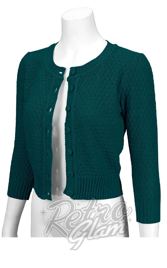 Mak Textured Cardigan in Peacock - L left only