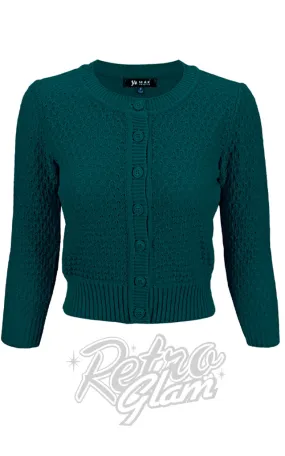 Mak Textured Cardigan in Peacock - L left only