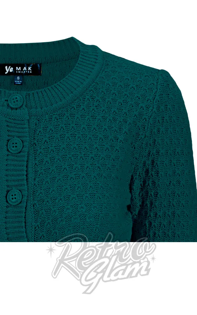 Mak Textured Cardigan in Peacock - L left only