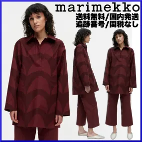 marimekko  |Long Sleeves Cotton Medium Oversized Shirts Tunics