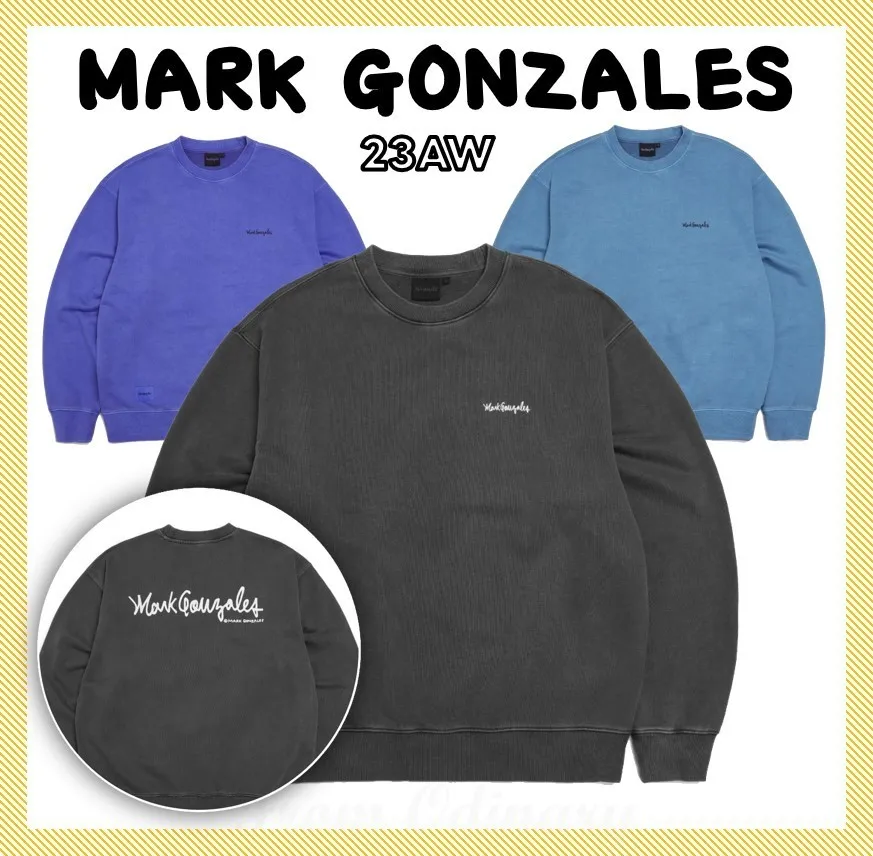 Mark Gonzales  |Unisex Street Style Long Sleeves Logo Sweatshirts