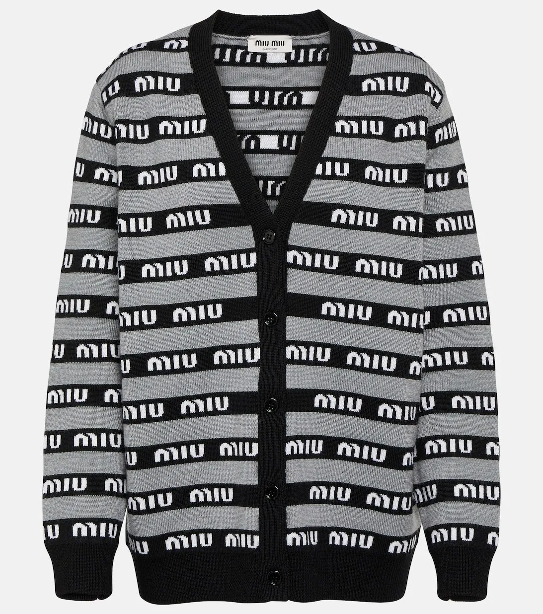 MiuMiu  |Casual Style Wool Long Sleeves Logo Cardigans