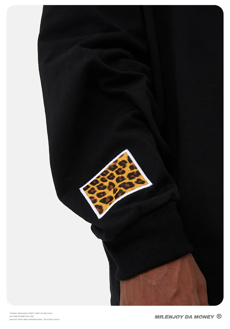 MR. ENJOY DA MONEY  |Crew Neck Pullovers Leopard Patterns Unisex Blended Fabrics