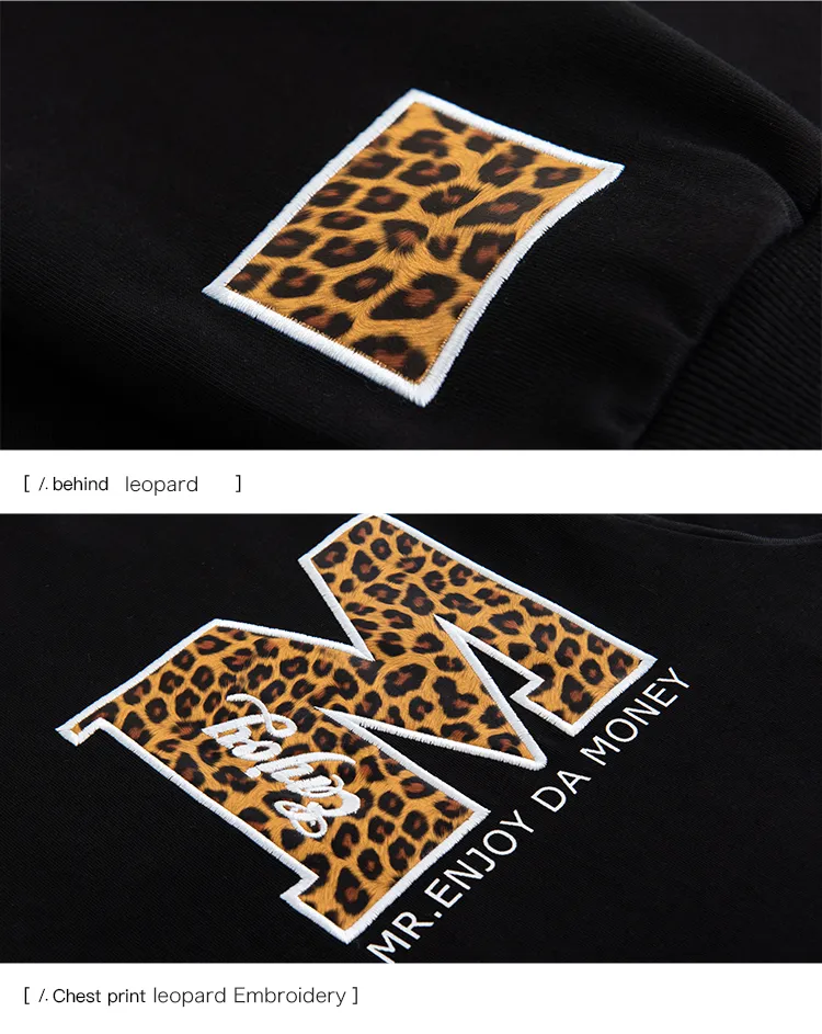 MR. ENJOY DA MONEY  |Crew Neck Pullovers Leopard Patterns Unisex Blended Fabrics