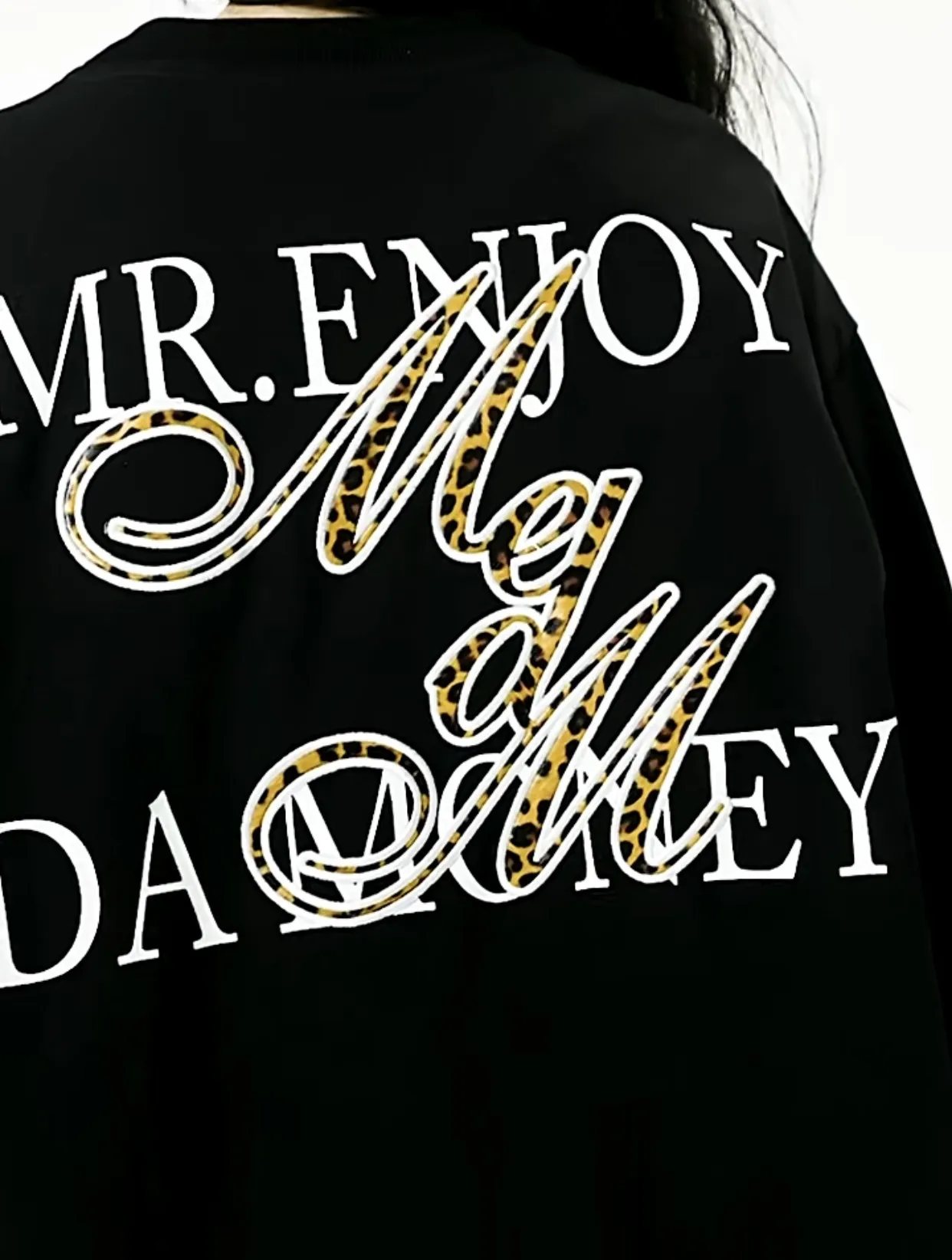 MR. ENJOY DA MONEY  |Crew Neck Pullovers Leopard Patterns Unisex Blended Fabrics