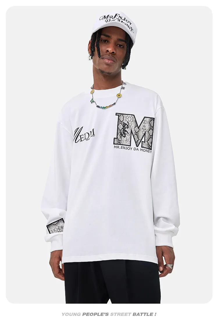 MR. ENJOY DA MONEY  |Crew Neck Pullovers Unisex Blended Fabrics Street Style