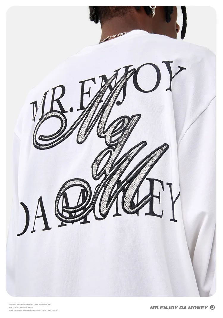 MR. ENJOY DA MONEY  |Crew Neck Pullovers Unisex Blended Fabrics Street Style