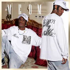 MR. ENJOY DA MONEY  |Crew Neck Pullovers Unisex Blended Fabrics Street Style