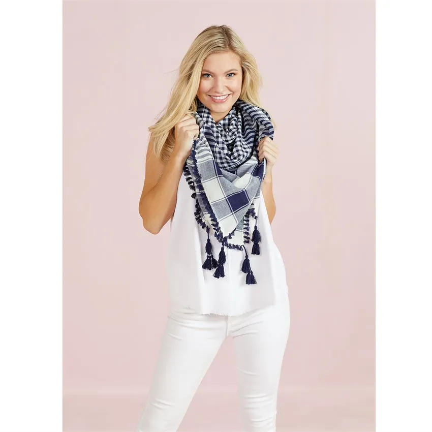 Mudpie Plaid Tassel Scarf