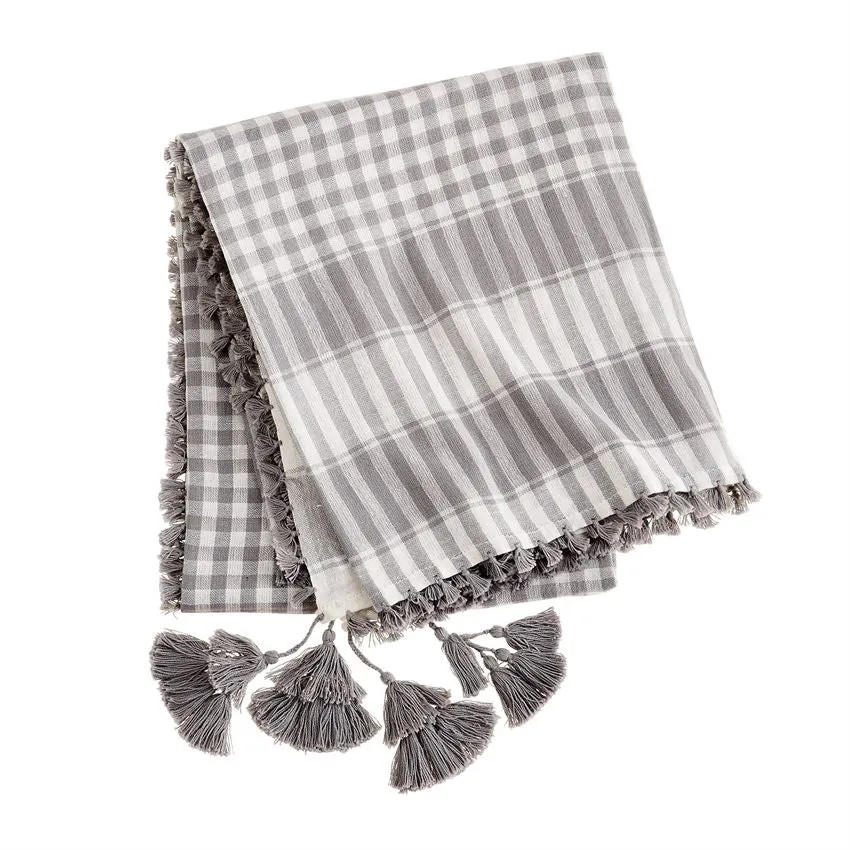 Mudpie Plaid Tassel Scarf