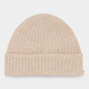 NN07 Brushed Ribbed Knit Beanie Hat - Greige