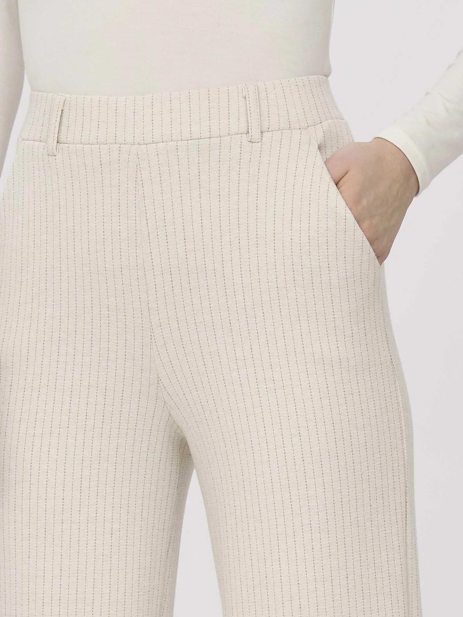 Pantalone a palazzo in tessuto Eco Jacquard - Fant.Ardesia Mel.