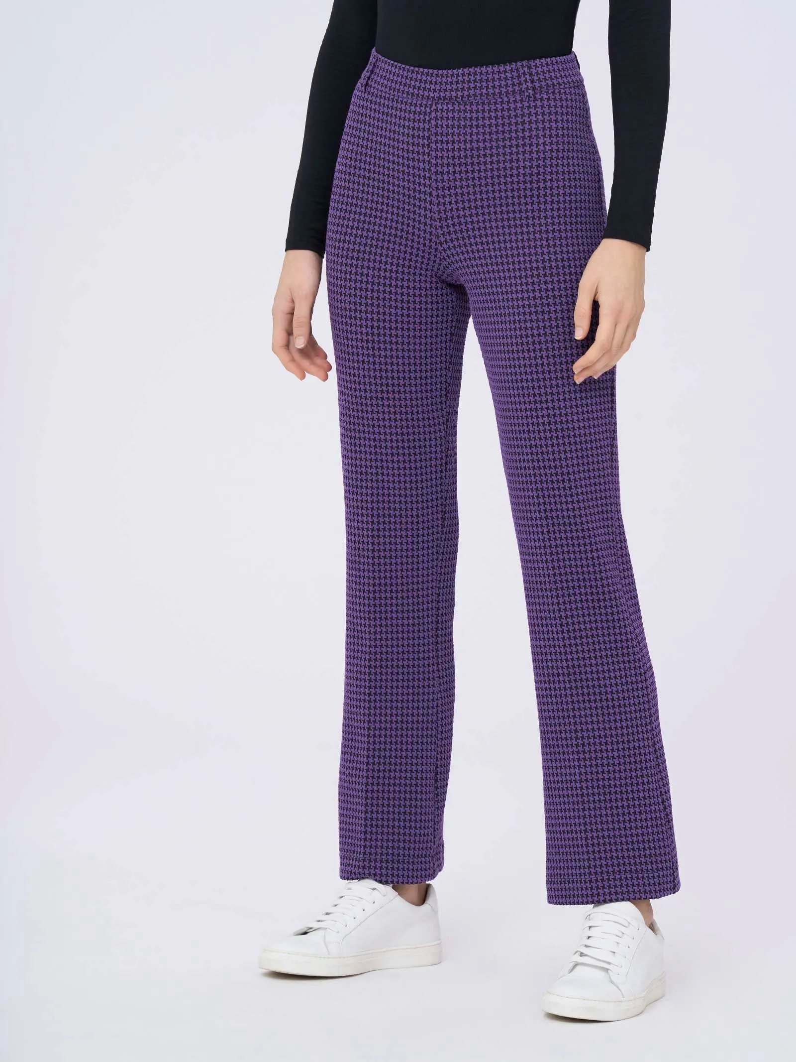 Pantalone flare in tessuto Eco Jacquard - Fant. Sunset Purple