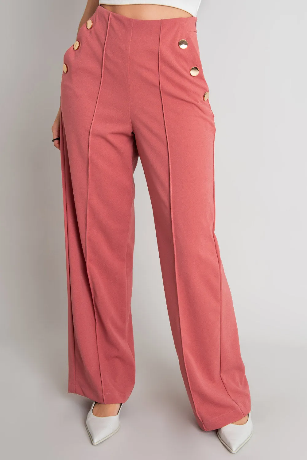 Pantalón marinero wide leg con raya