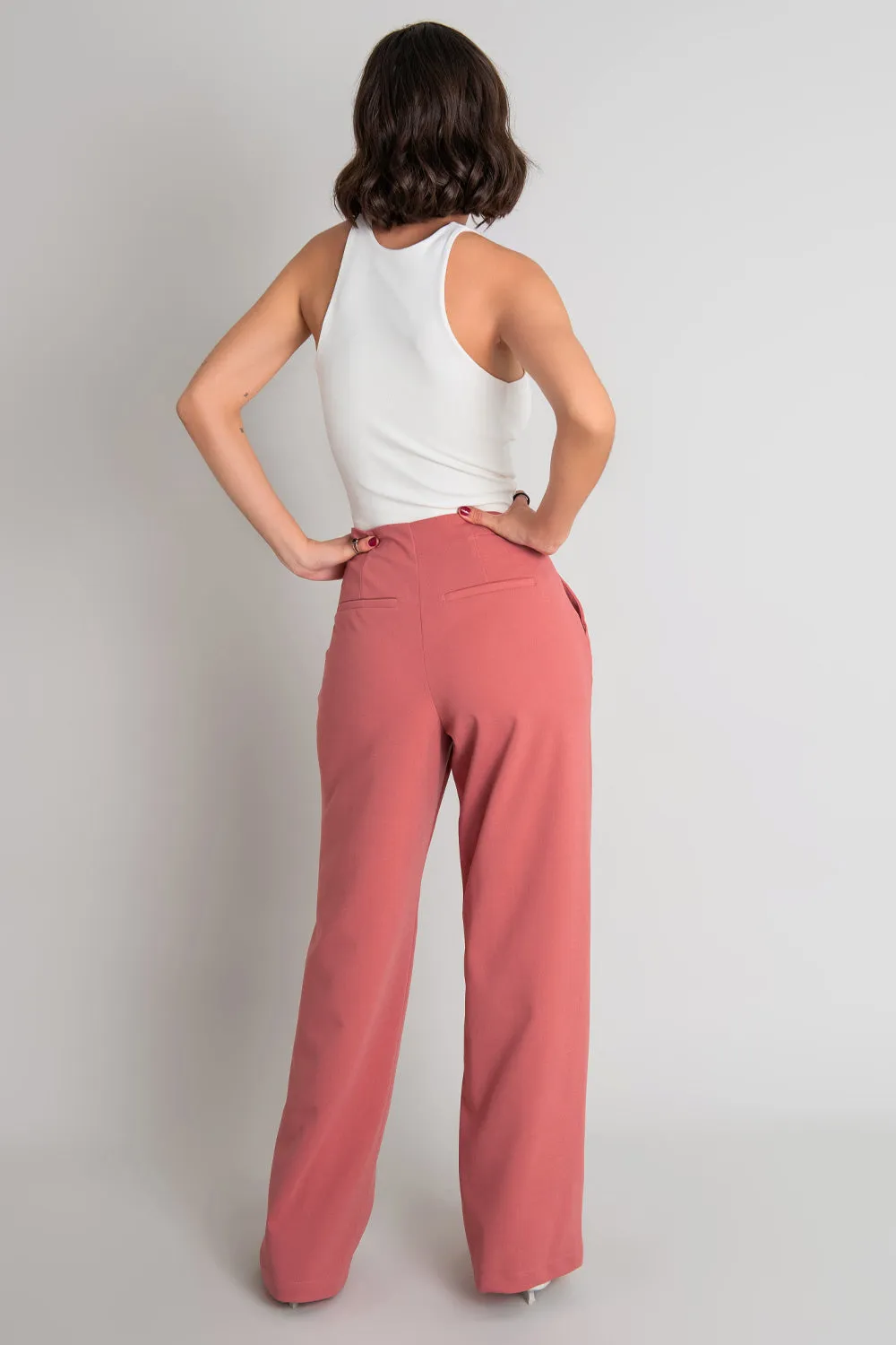 Pantalón marinero wide leg con raya