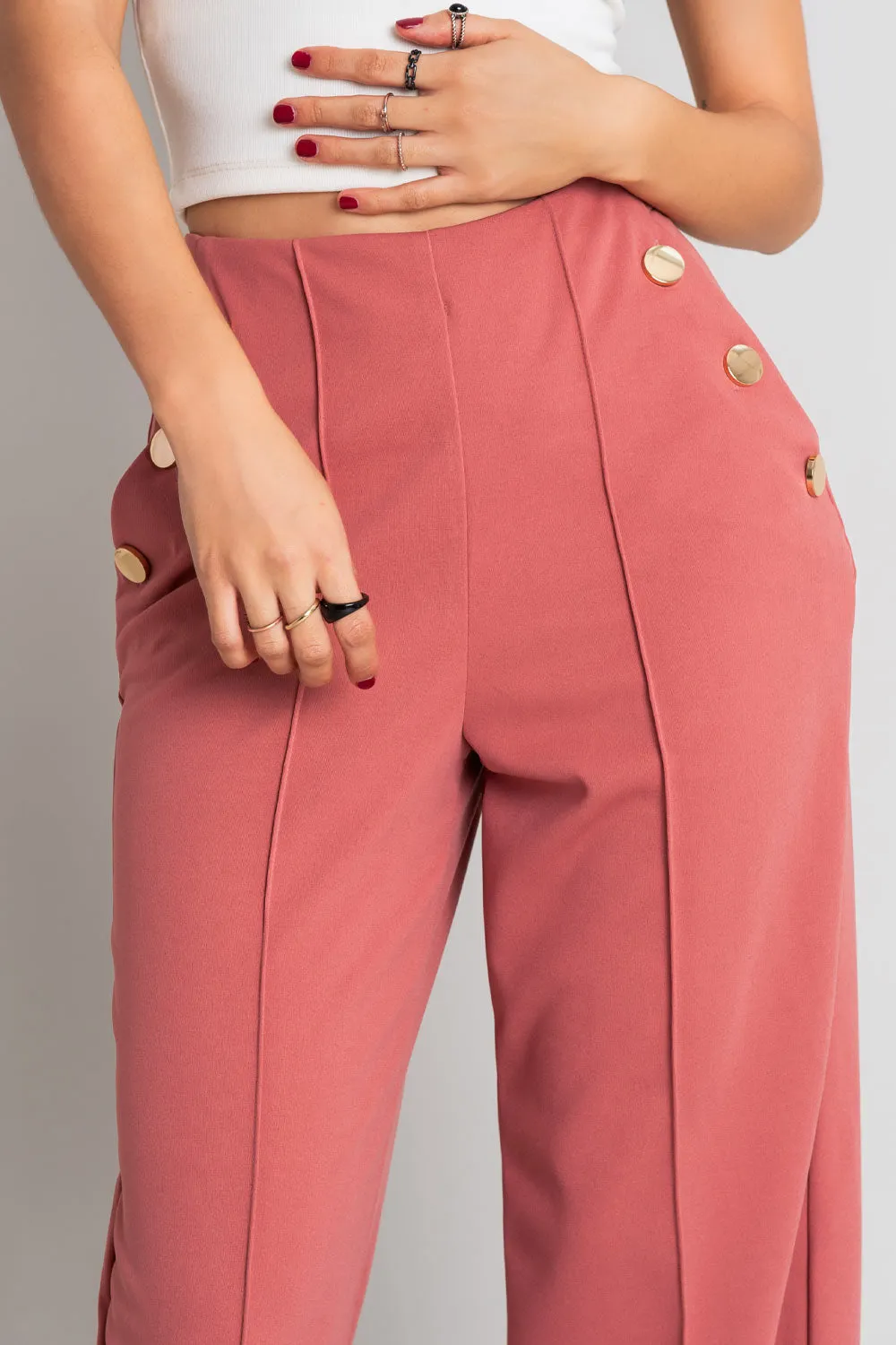 Pantalón marinero wide leg con raya