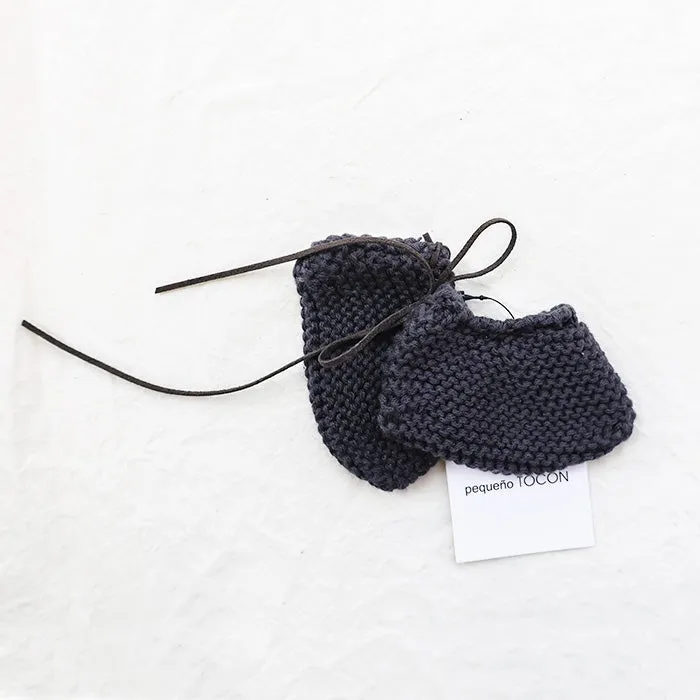 Pequeno Tocon Baby Knitted Sock Booties Black